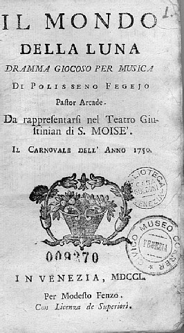 Il mondo della luna, Venezia, Fenzo, 1750 - Carlo Goldoni, Drammi per musica